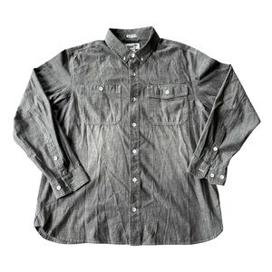 Duluth Trading Co Untucked Button Down Shirt Men’s XL Gray Standard Fit Casual